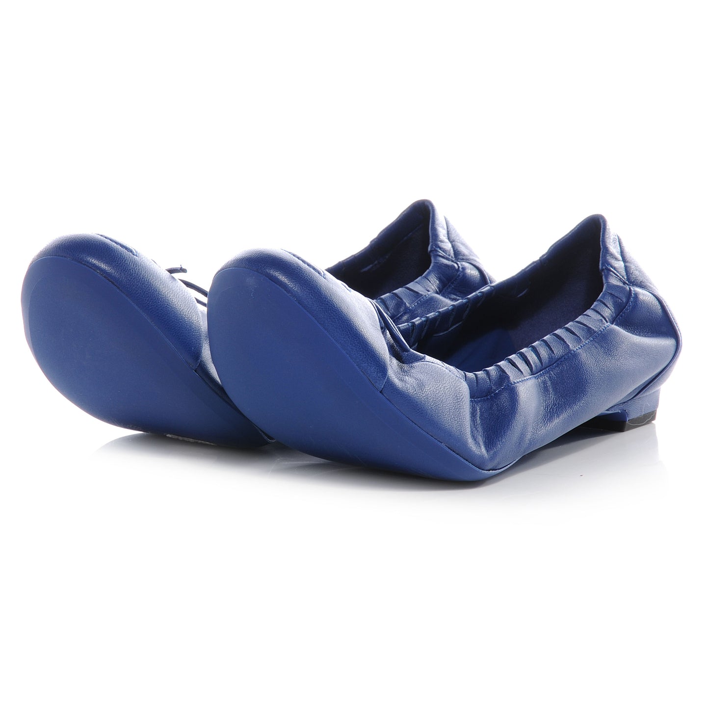 Leather Cap Toe Ballet Flats 40 Royal Blue