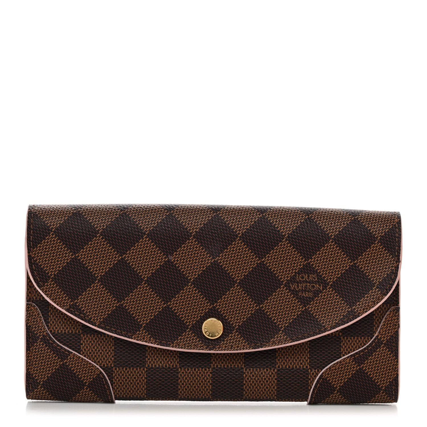 Louis Vuitton Damier Ebene Caissa Wallet Rose Ballerine 1 of 7