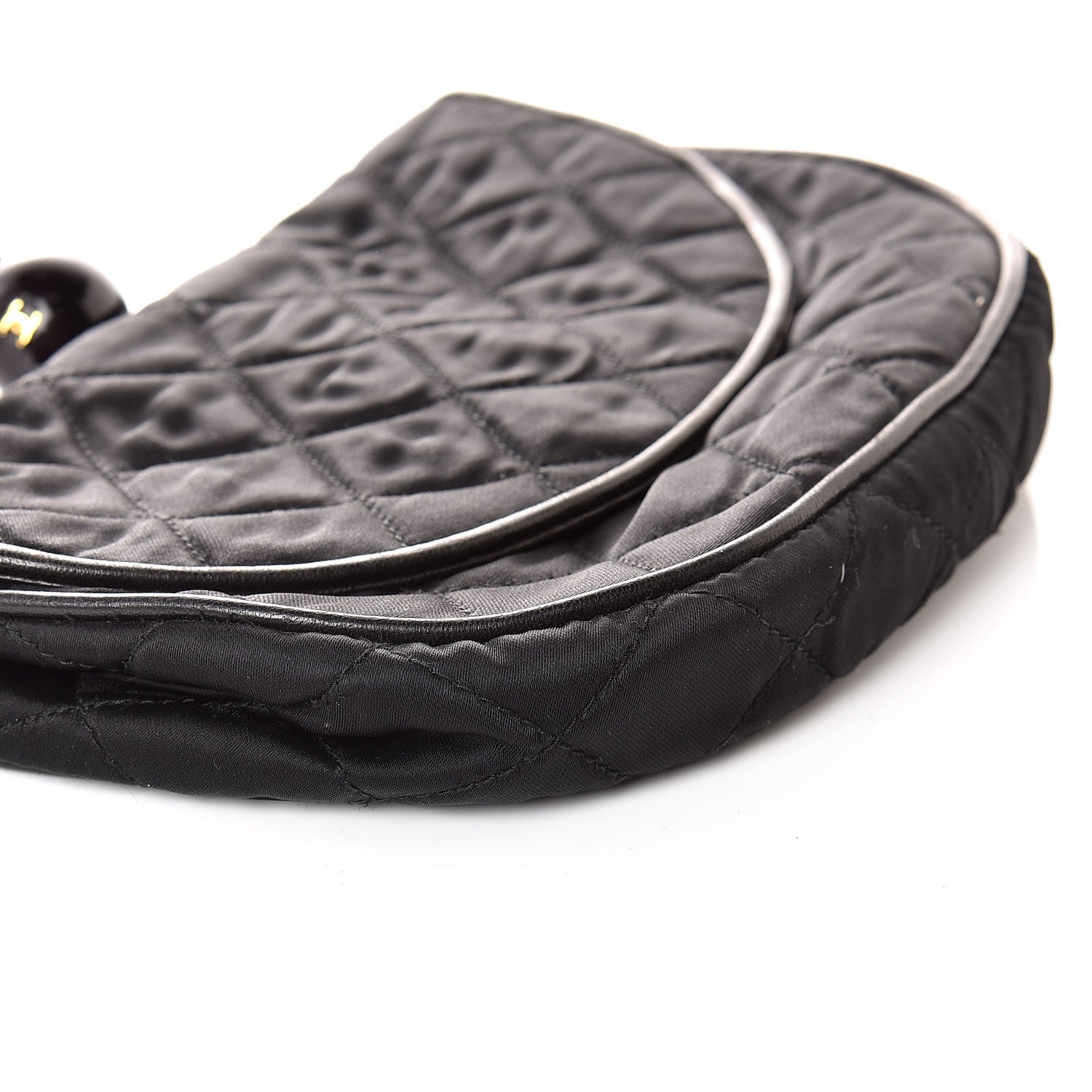 Chanel Satin Quilted Evening Clutch Black 5 of 12