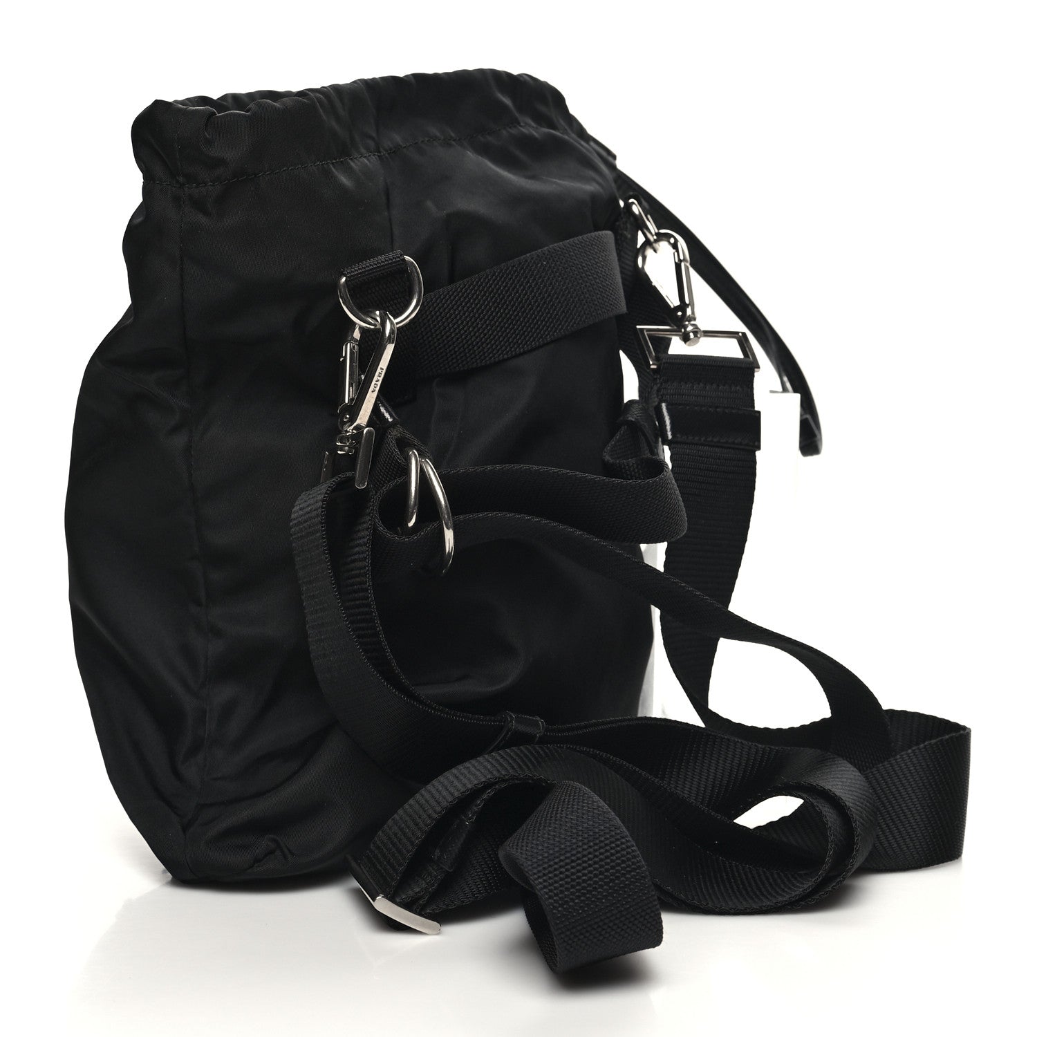 Prada Nylon Drawstring Convertible Crossbody Black 3 of 9