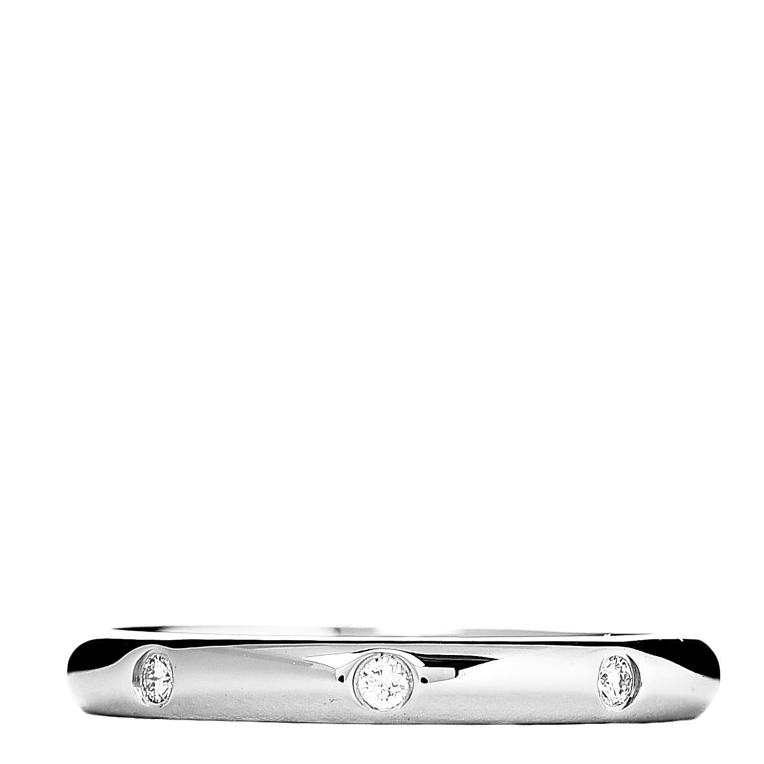 Cartier Platinum 3 Diamond 2.6mm 1895 Wedding Band Ring 50 5.25 1 of 4