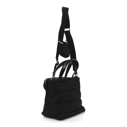 Prada Re-Nylon Nappa Triangle Quilted Padded Double Handled Zip Pocket Tote Black 3 of 13