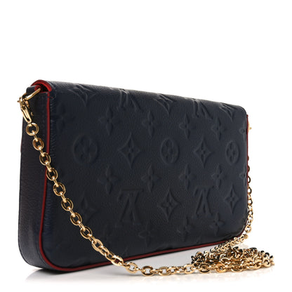 Louis Vuitton Empreinte Pochette Felicie Chain Wallet Marine Rouge 3 of 11