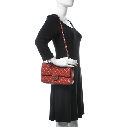 Chanel Lambskin Quilted Medium Double Flap Red 2 of 22