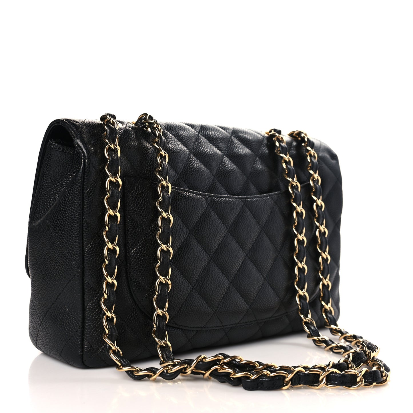 Caviar Quilted Jumbo Single Flap Black