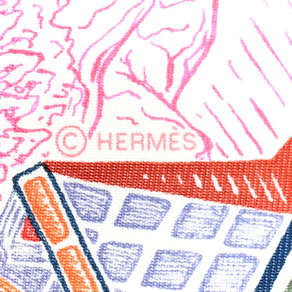 Hermes Silk Twill Super Silk Quest Detail Scarf 45 Rose Bleu Vert 4 of 4