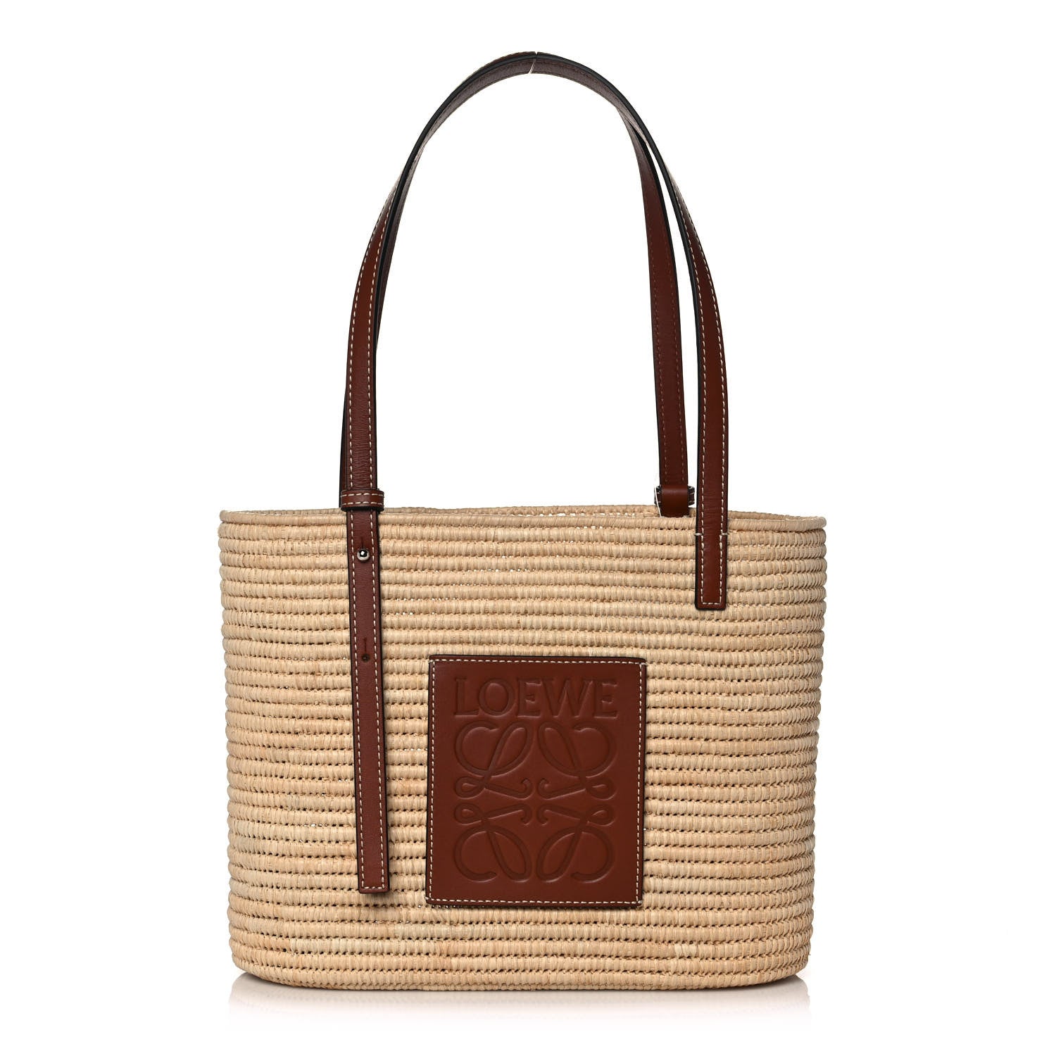 Loewe Raffia Small Square Basket Tote Bag Natural Tan 1 of 11