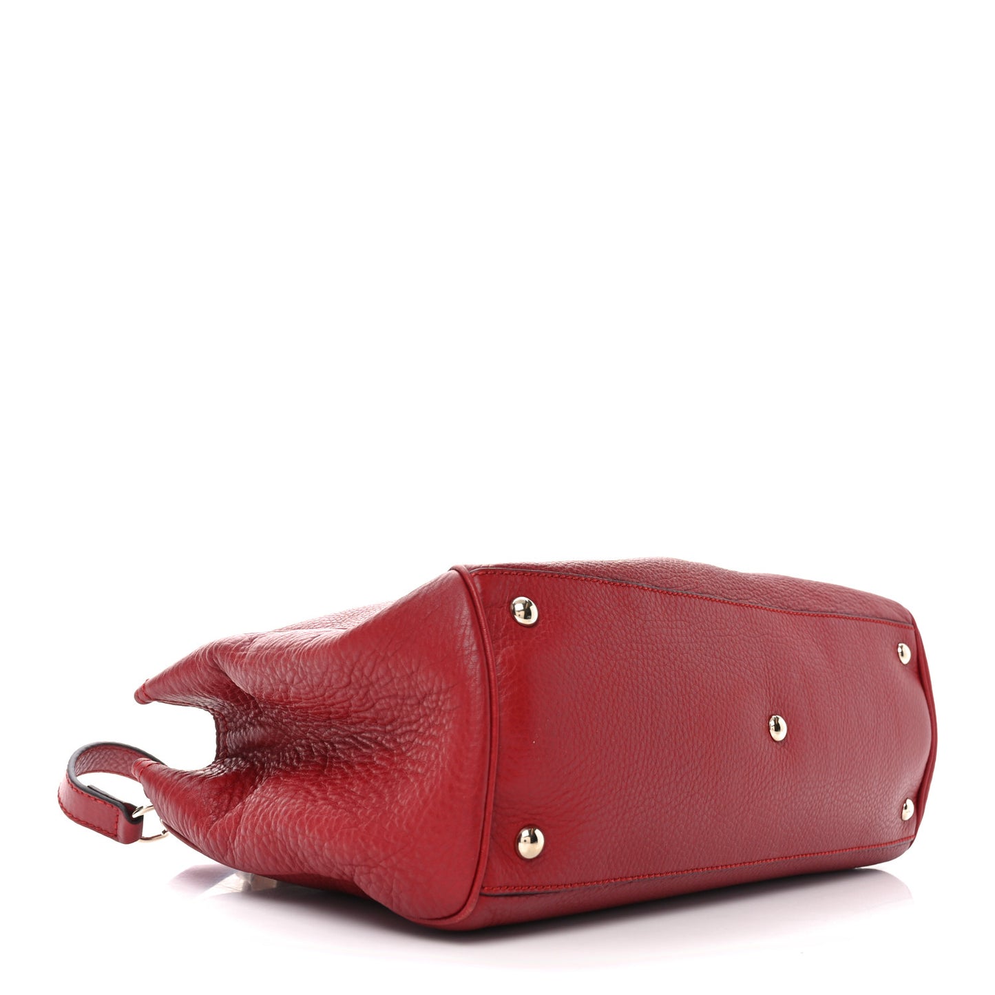Pebbled Calfskin Medium Bamboo Shopper Tote Red