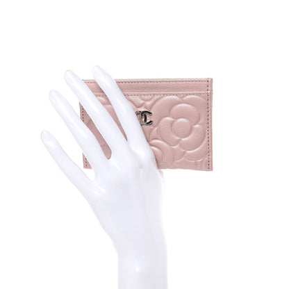 Chanel Goatskin Camellia Embossed Card Holder Light Pink 2 of 10