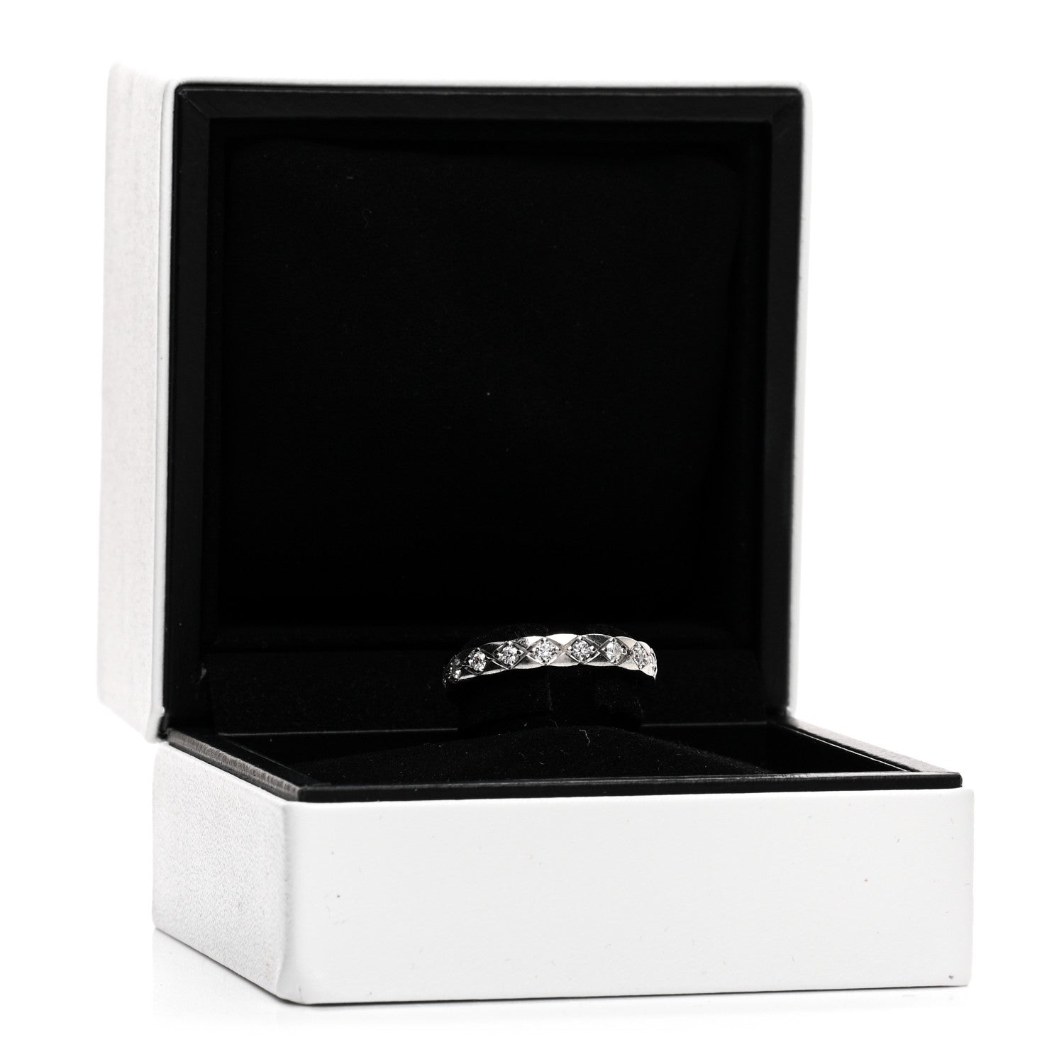 Chanel 18K White Gold Diamond Mini Coco Crush Ring 52 6 5 of 5