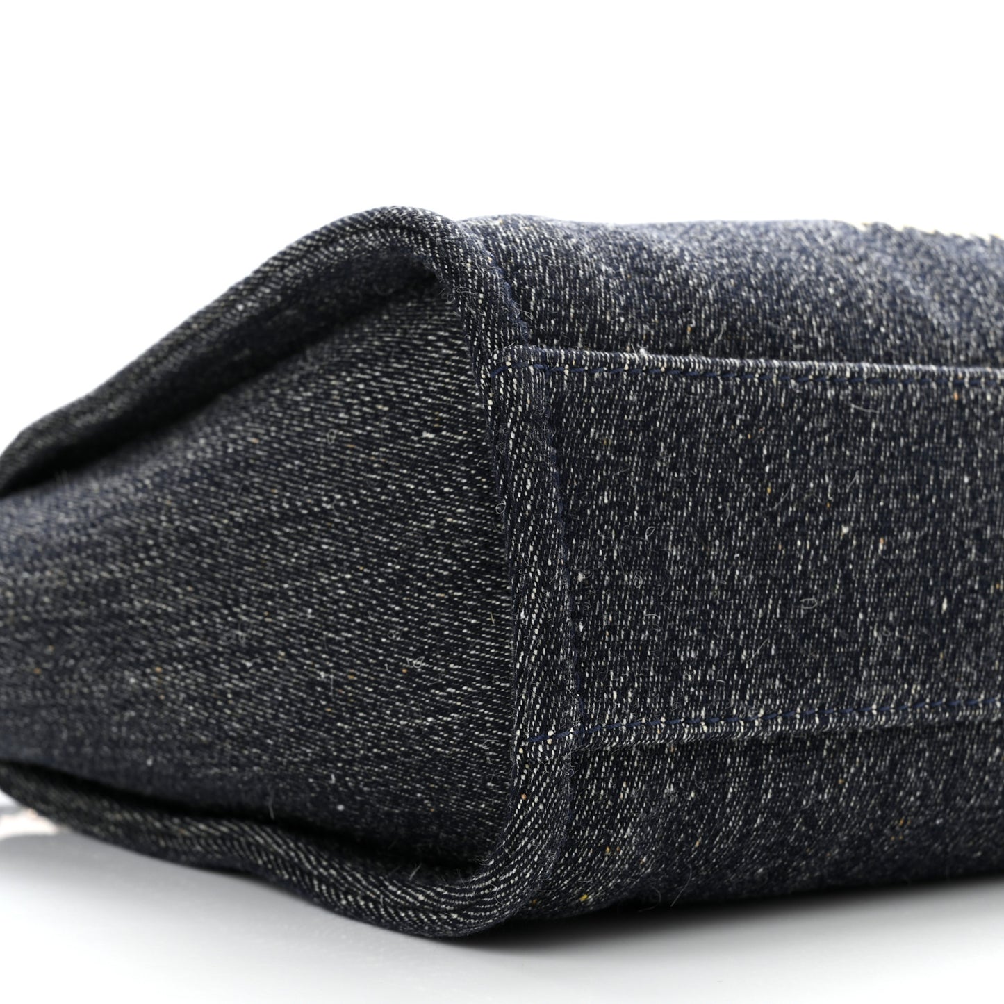 Denim Small Deauville Tote Dark Blue White