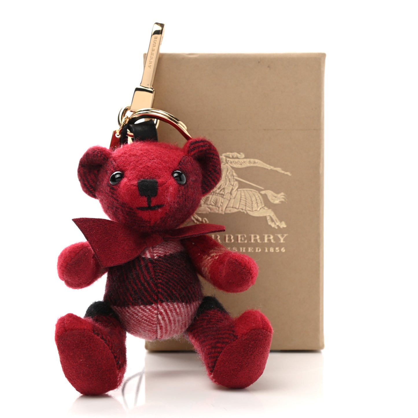 Cashmere Check Thomas Bear Bag Charm Parade Red