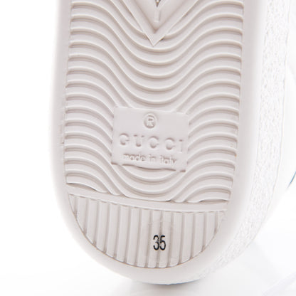 Gucci Calfskin Ayers Bee Embroidered Womens Ace Sneakers 35 White Green 8 of 9