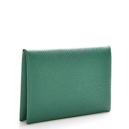 Hermes Epsom Calvi Card Case Vert Vertigo 3 of 8