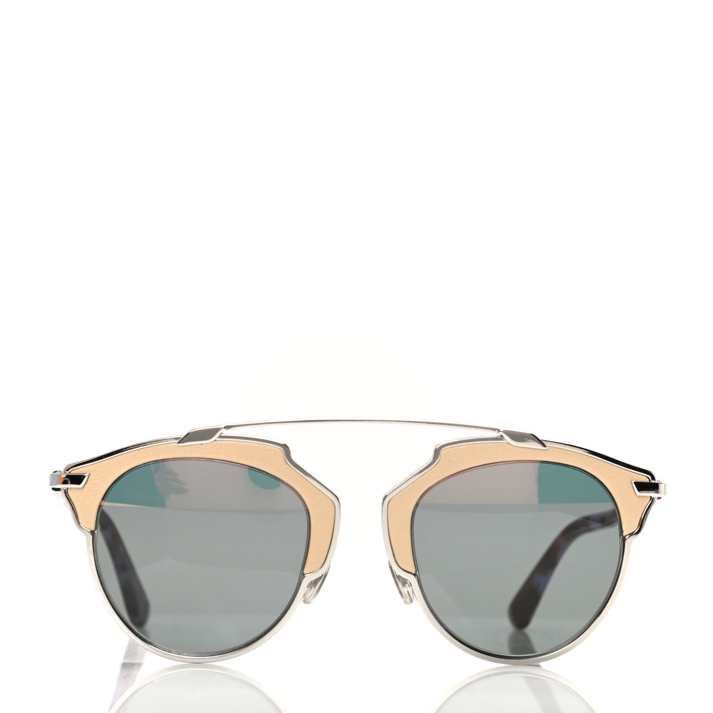 Metal Lambskin So Real Sunglasses Beige