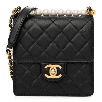 Chanel Lambskin Quilted Chic Pearls Flap Black 1 of 10