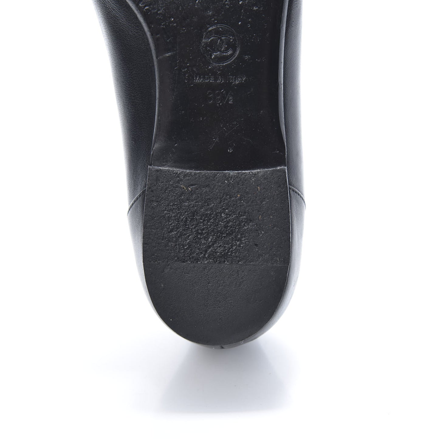 Lambskin Grosgrain CC Mocassin Loafers 39.5 Black