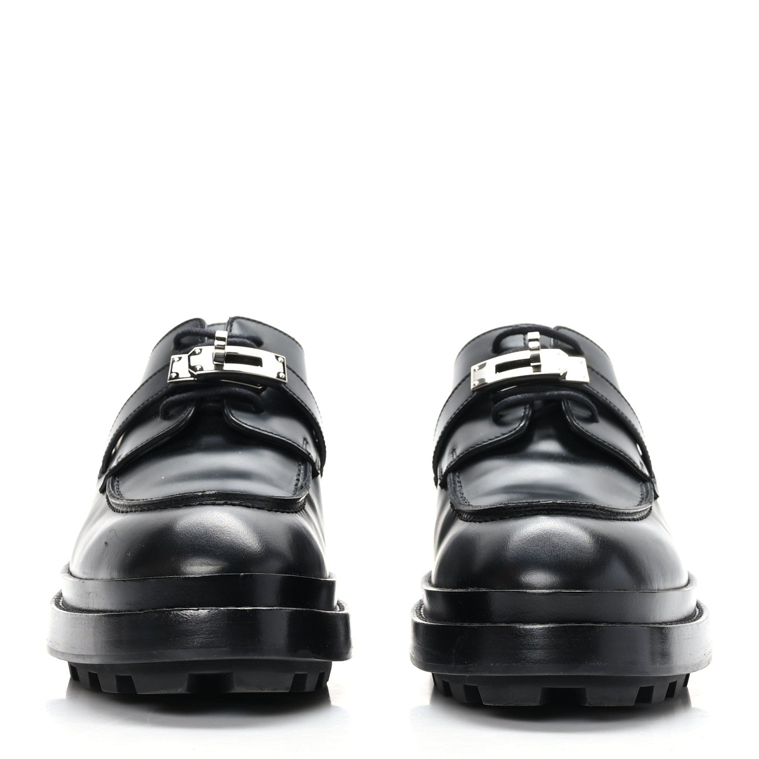 Hermes Glossed Calfskin First Oxford 39.5 Black 2 of 9