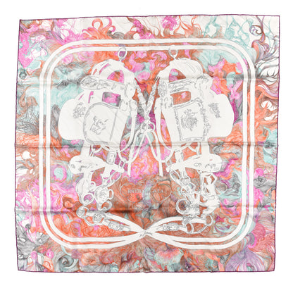 Hermes Silk Brides de Gala En Finesse Scarf 90 Fuchsia White Orange 1 of 4
