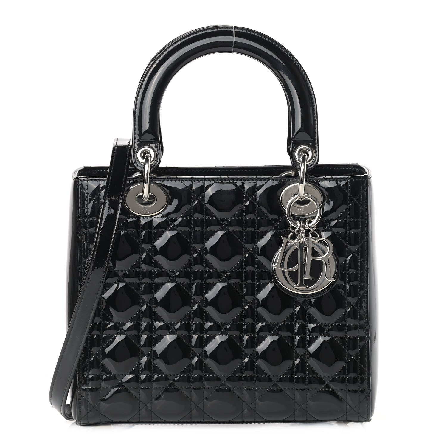 Christian Dior Patent Cannage Medium Lady Dior Black 1 of 9