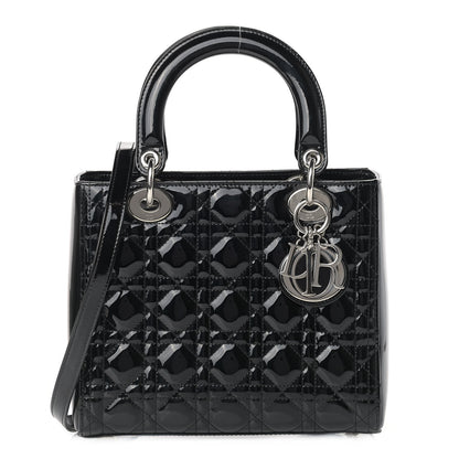 Christian Dior Patent Cannage Medium Lady Dior Black 1 of 9