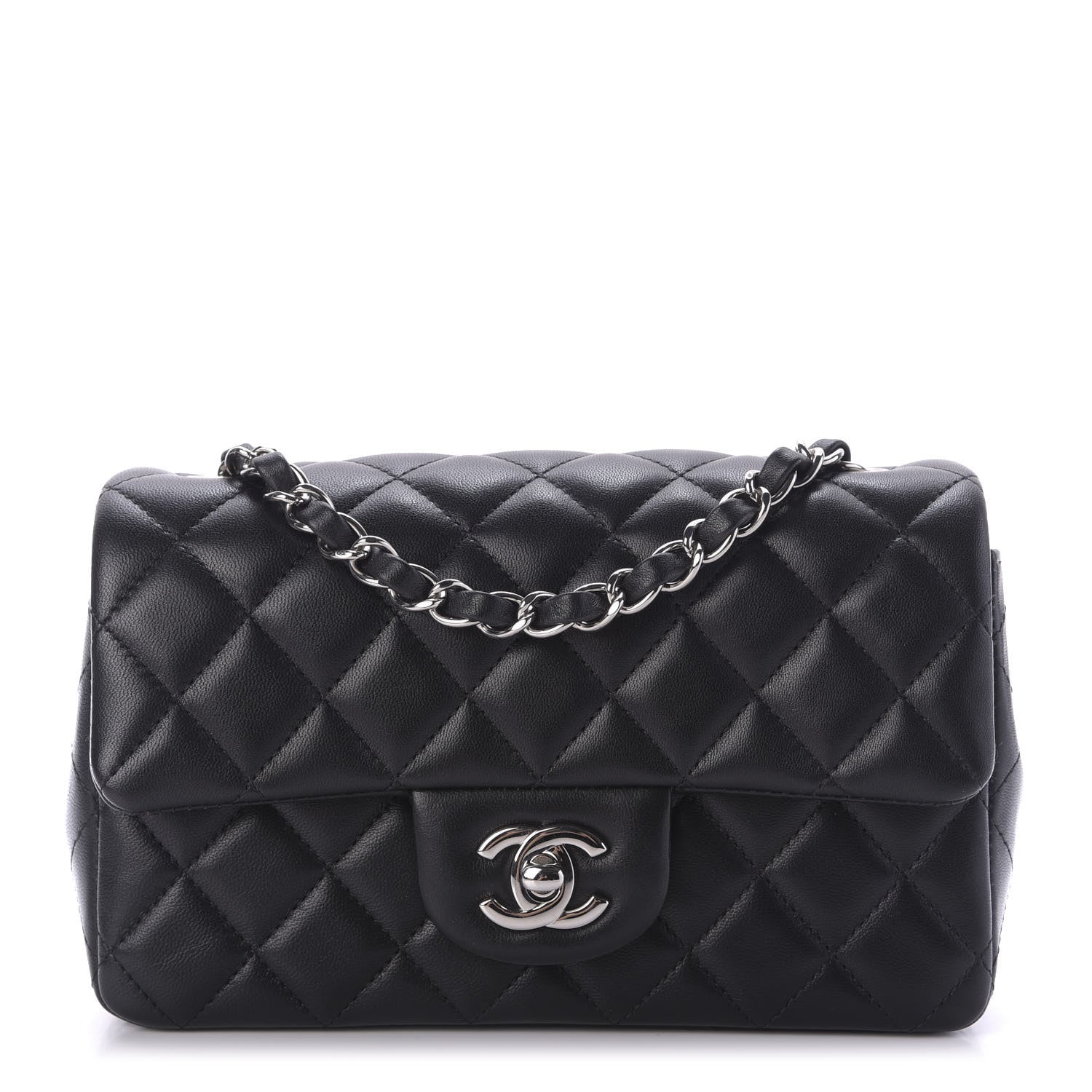 Chanel Lambskin Quilted Mini Rectangular Flap Black 1 of 10