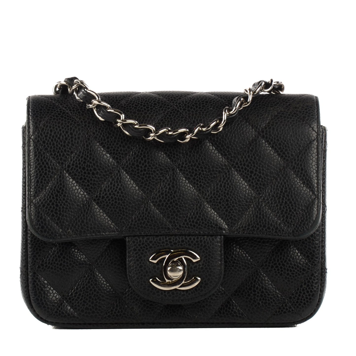 Caviar Quilted Mini Square Flap Black