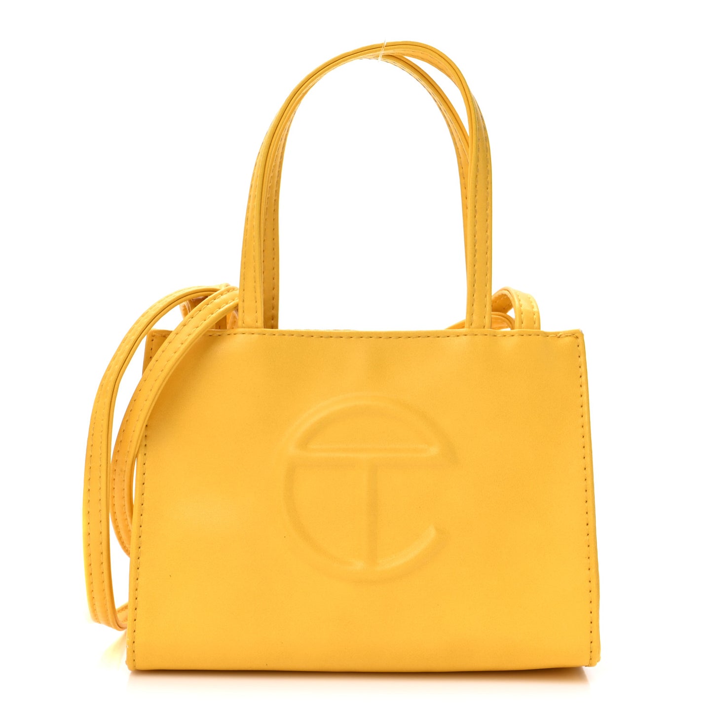 Vegan Leather Small Shopping Bag Yellow