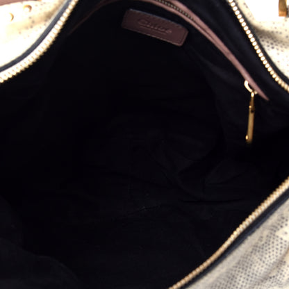 Chloe Calfskin Lizard Embossed Large Marcie Satchel 5 of 9