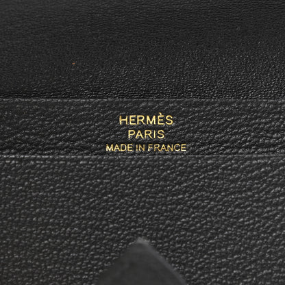 Hermes Chevre Mysore Bearn Card Holder Wallet Black 6 of 10