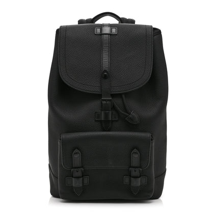 Louis Vuitton Taurillon Christopher Slim Backpack Black 1 of 9