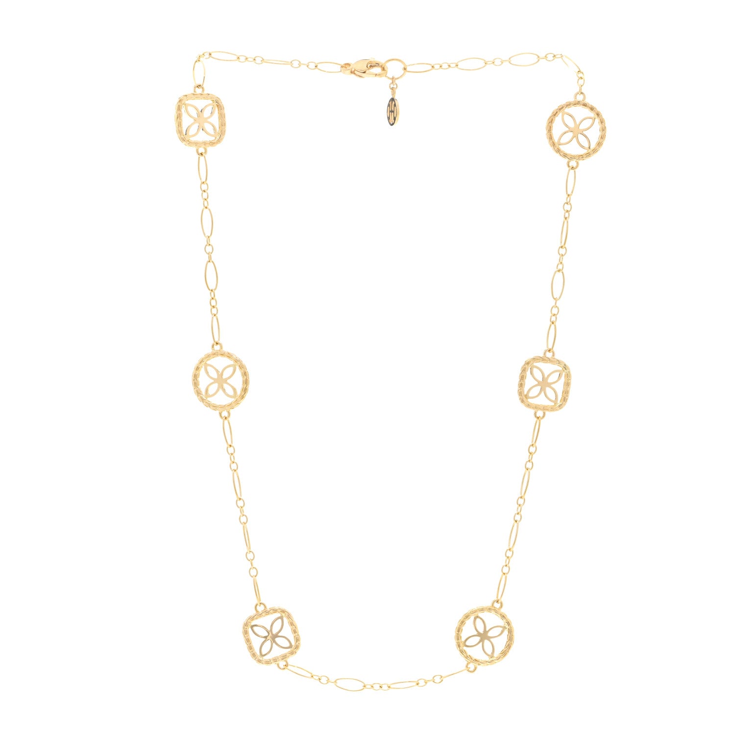 John Hardy 18K Yellow Gold Batu Kawung Station Necklace 16" 3 of 4