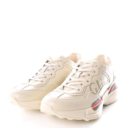 Gucci Calfskin Logo Womens Rhyton Sneakers 38 Ivory 2 of 9
