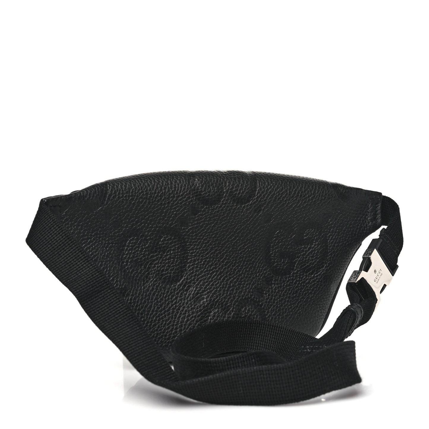Piuma Calfskin Jumbo GG Embossed Small Belt Bag Black