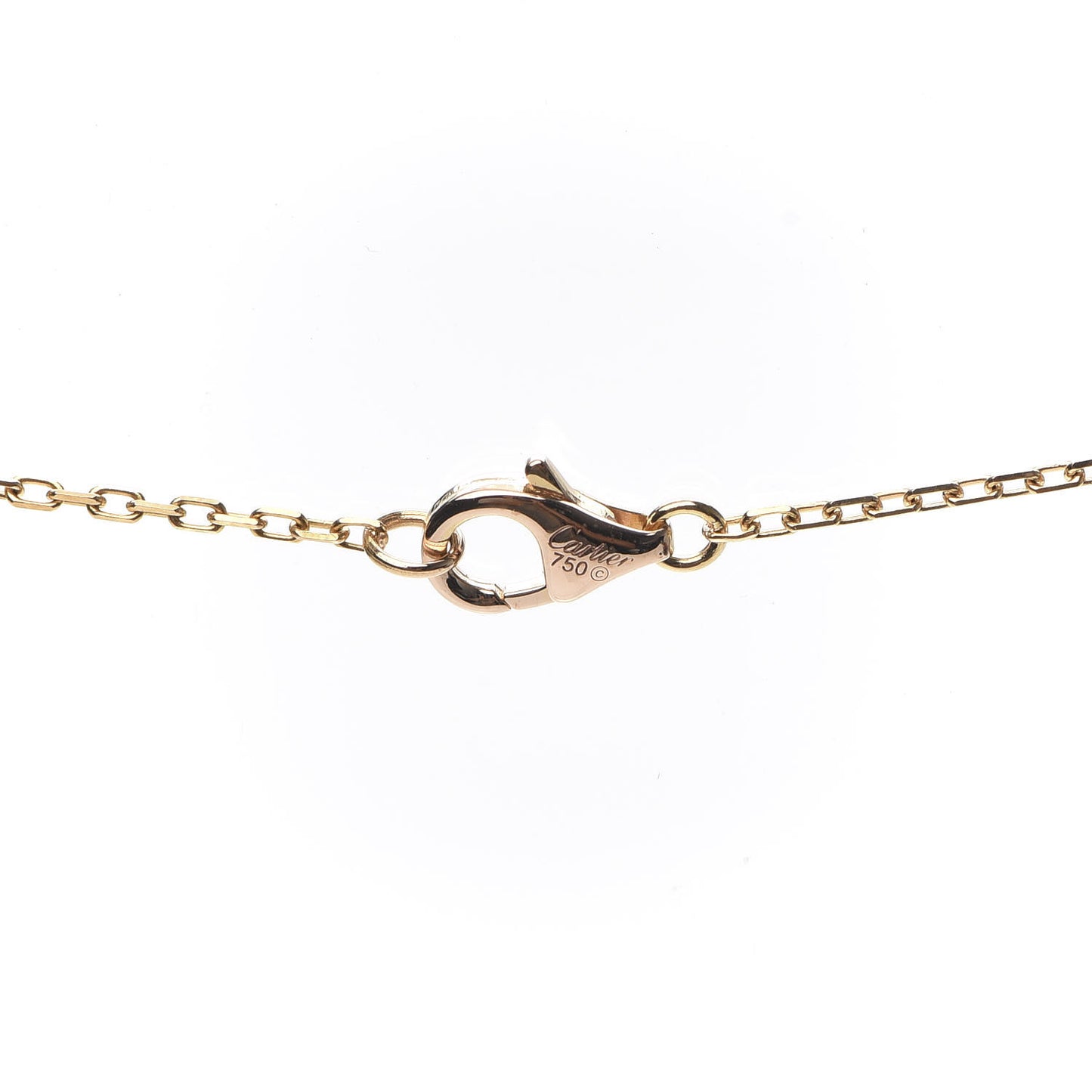 18K Pink Gold Diamond Logo Pendant Necklace