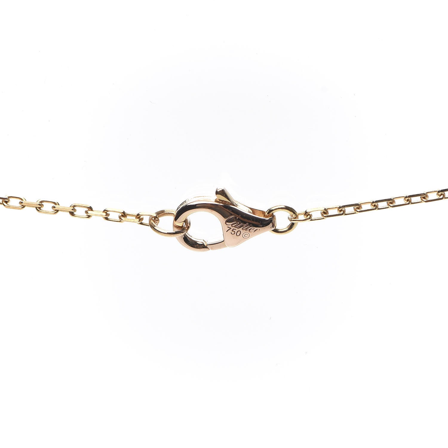 Cartier 18K Pink Gold Diamond Logo Pendant Necklace 5 of 7