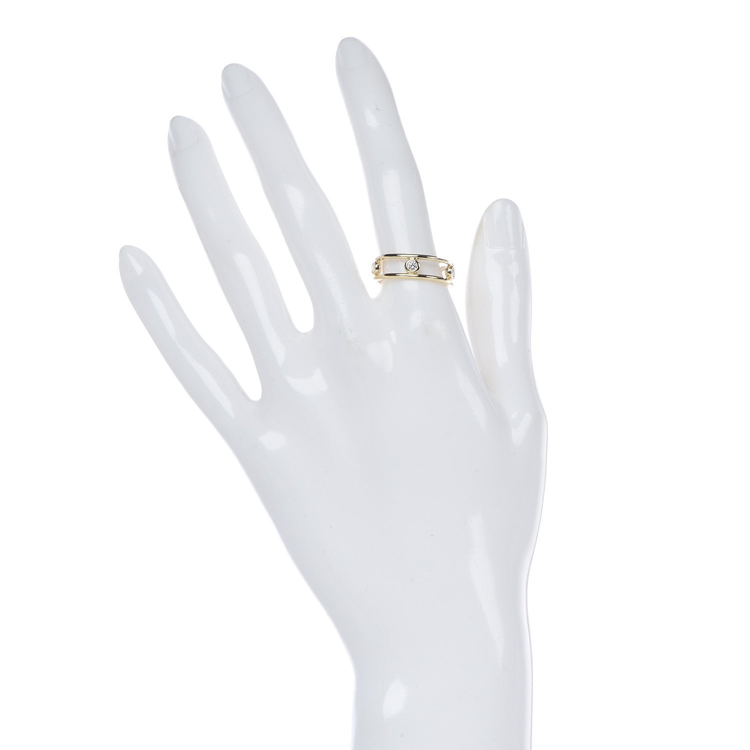 Tiffany 18K Yellow Gold Diamond Elsa Peretti Diamonds by the Yard Ring 55 7.25 2 of 4