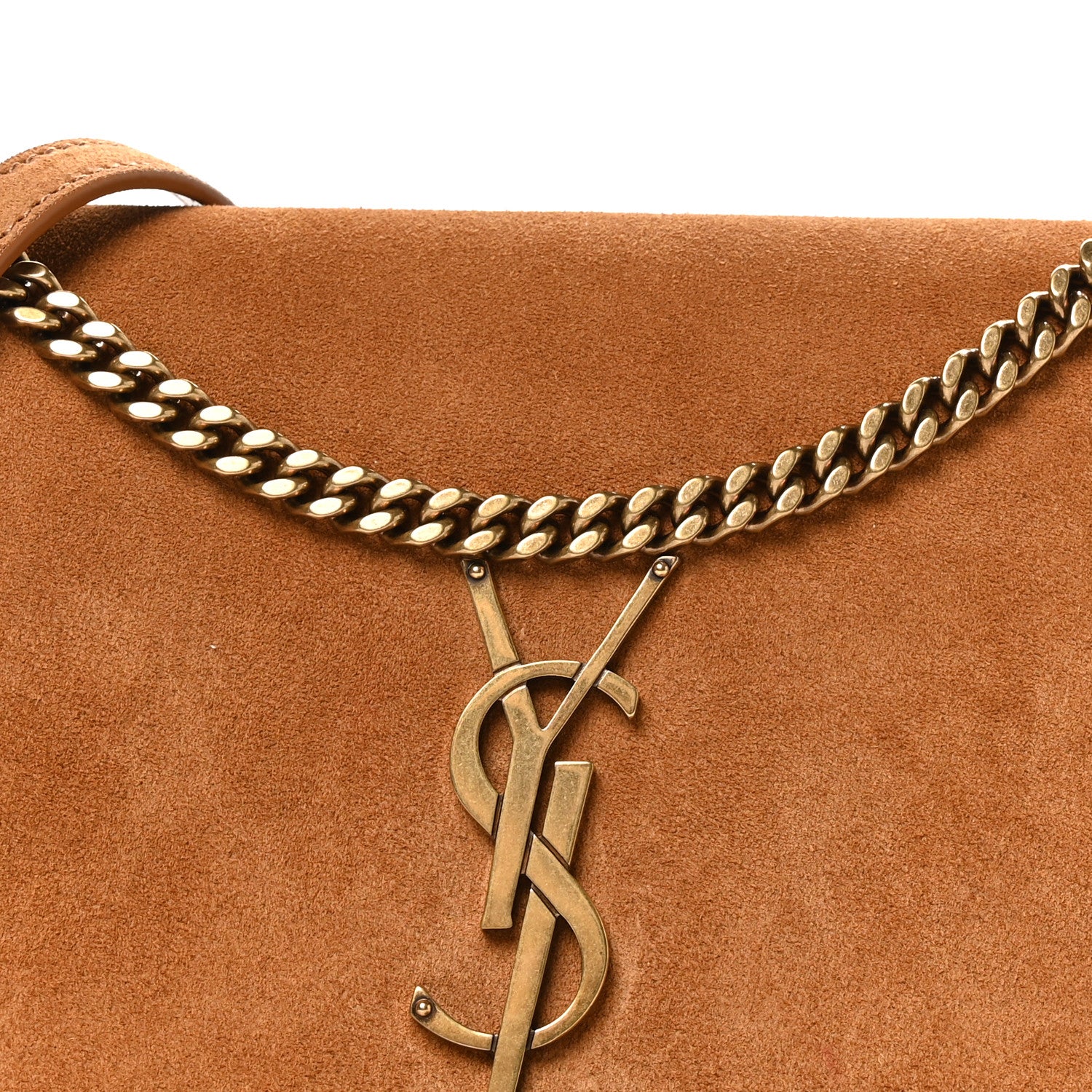 Saint Laurent Suede Monogram Tassel Kate 99 Cinnamon 8 of 10