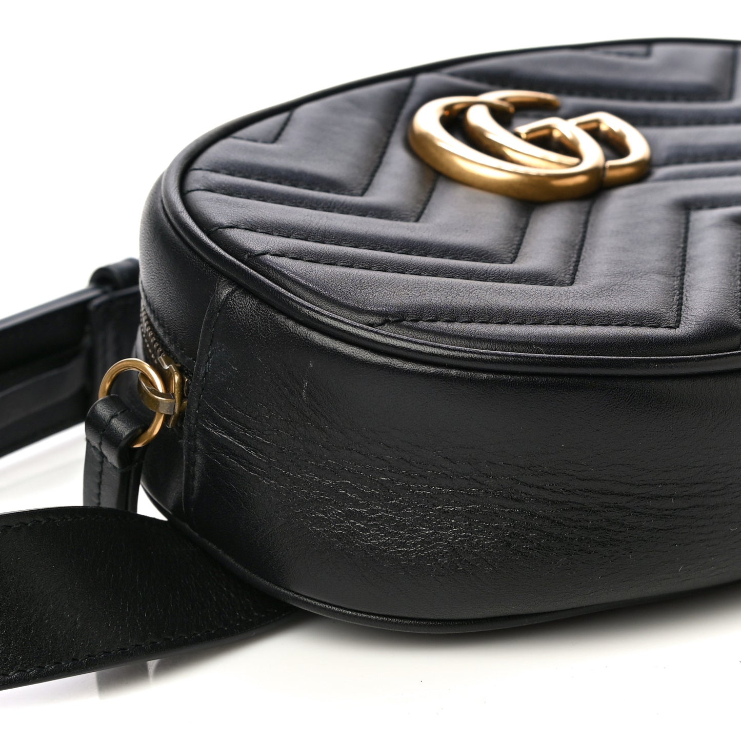 Calfskin Matelasse GG Marmont Belt Bag 85 34 Black