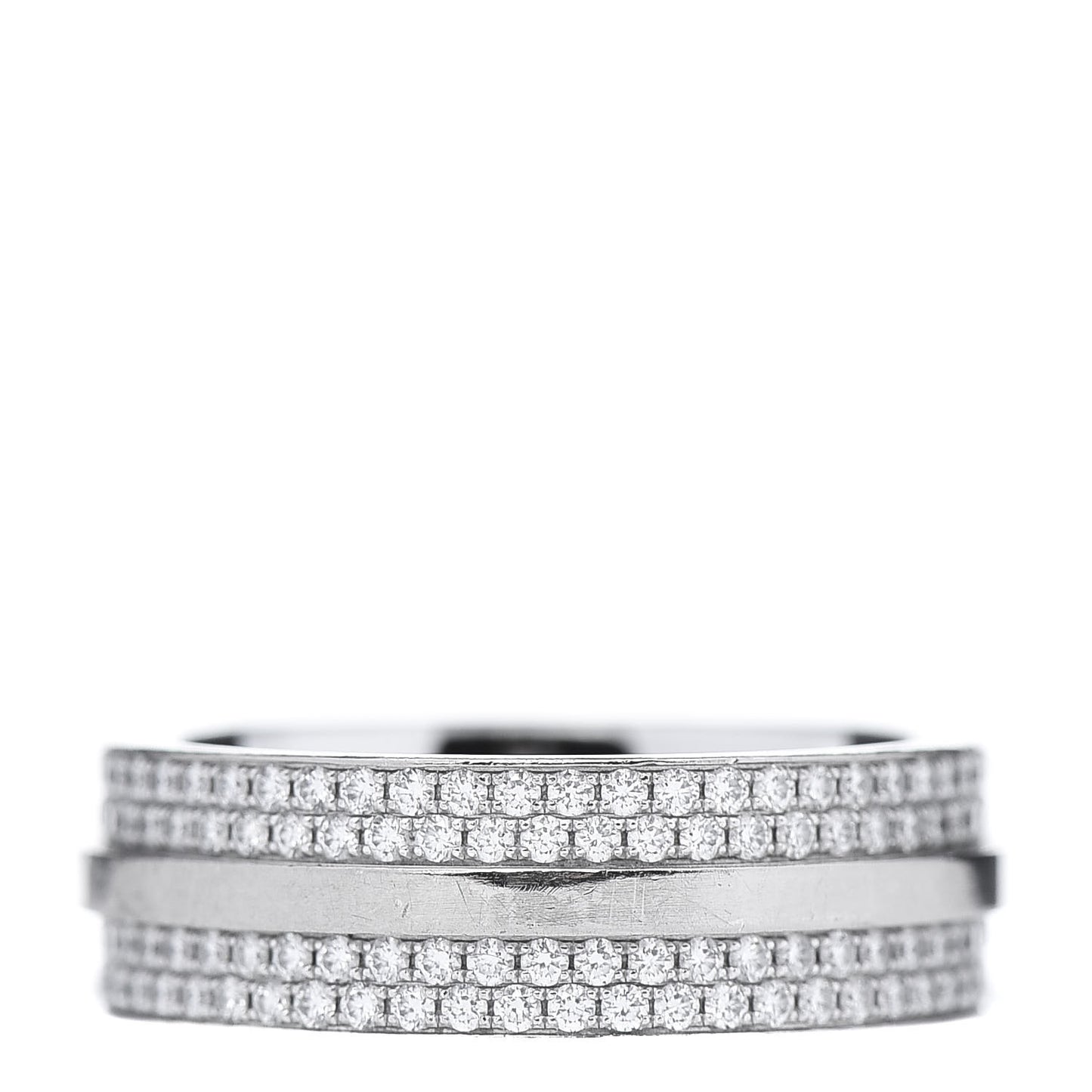 18K White Gold Diamond T Two Wide Ring 49 5