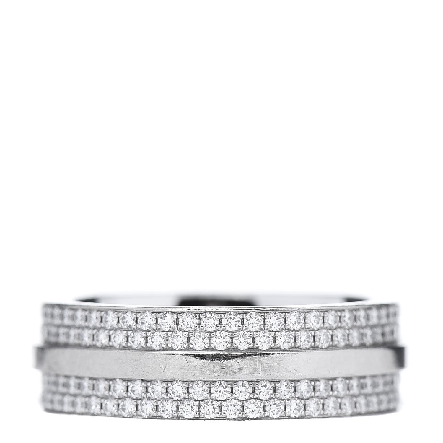 Tiffany 18K White Gold Diamond T Two Wide Ring 49 5 3 of 7