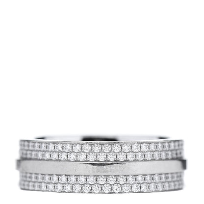 Tiffany 18K White Gold Diamond T Two Wide Ring 49 5 3 of 7