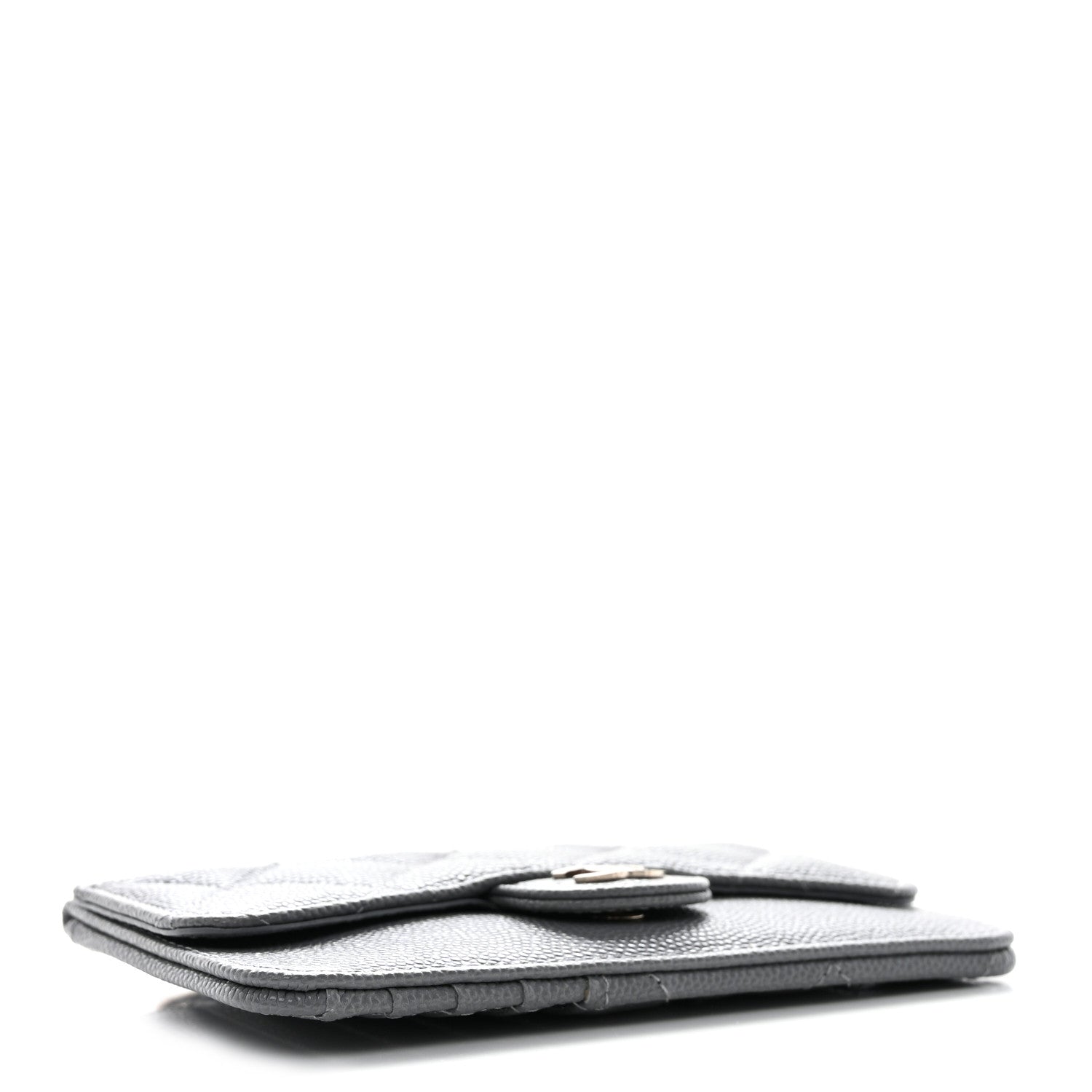Chanel Caviar Quilted Flap Zip Card Holder Grey 4 of 7