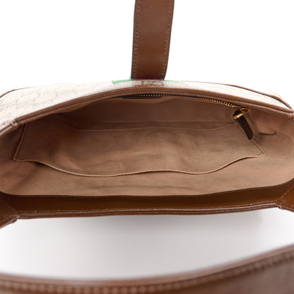 Gucci GG Supreme Monogram Azalea Calfskin Web Small Jackie 1961 Hobo Beige Ebony Brown Sugar 5 of 12