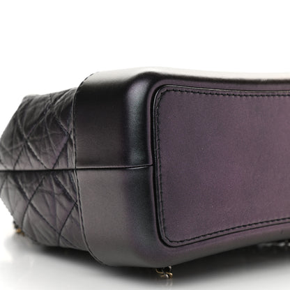Chanel Iridescent Aged Calfskin Quilted Gabrielle Backpack Black 7 of 10