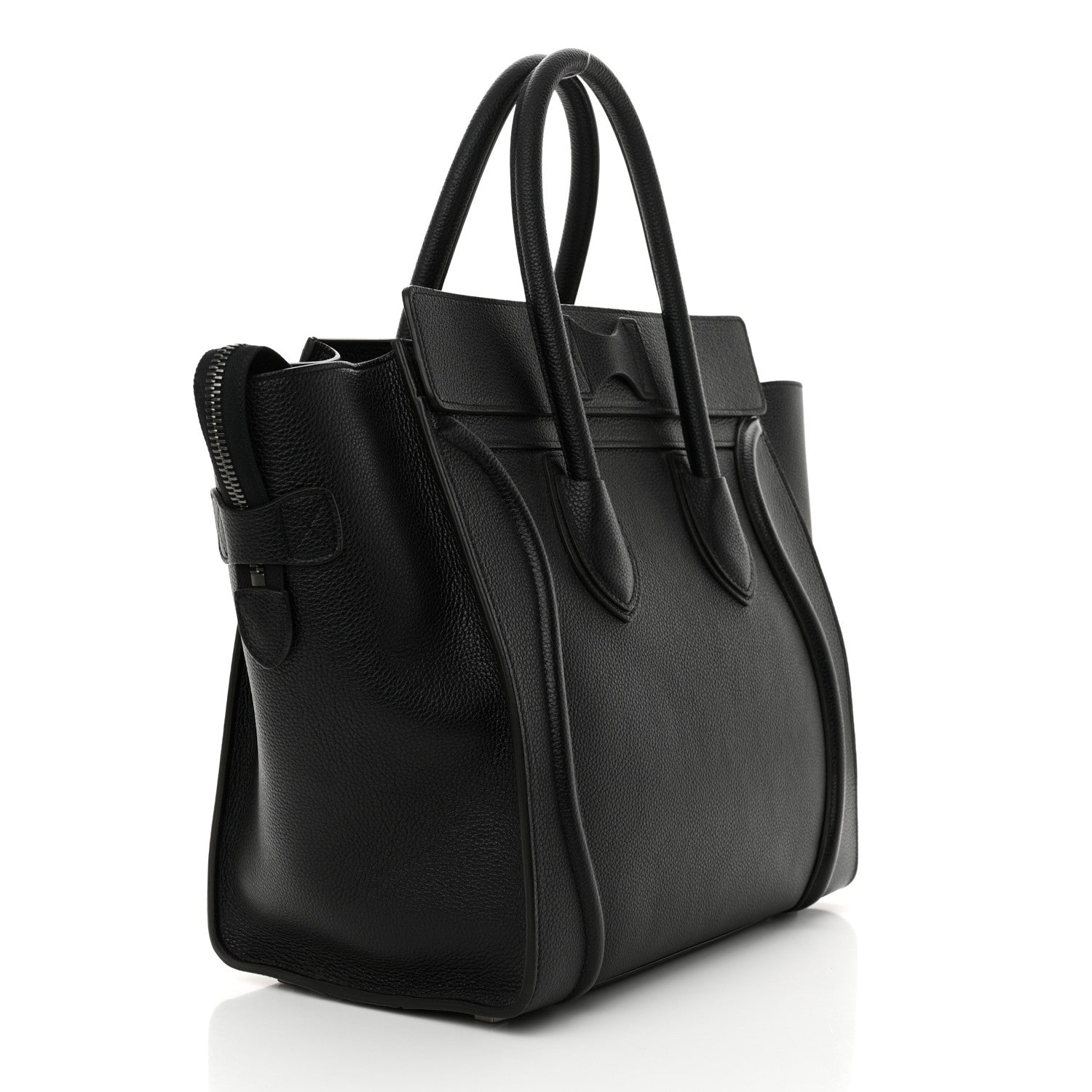 Celine Drummed Calfskin Mini Luggage Black 3 of 13
