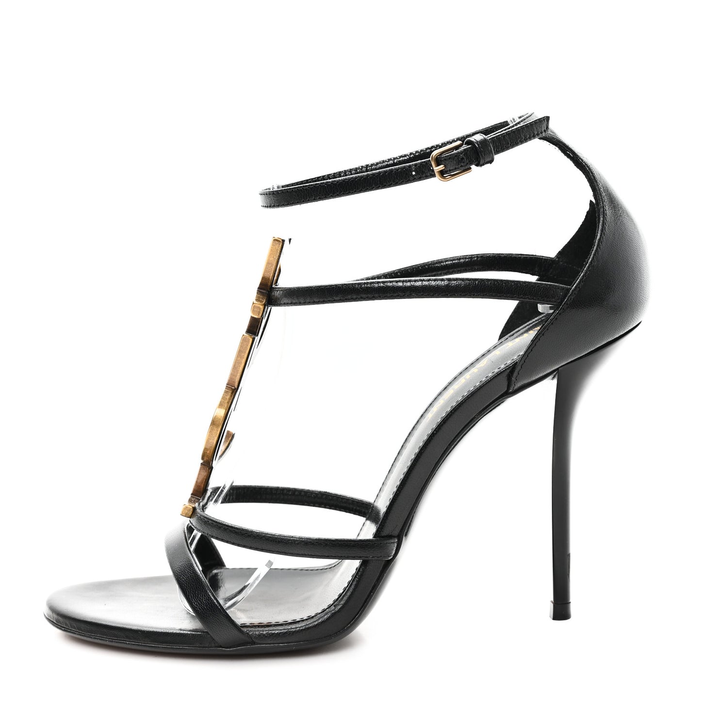 Calfskin Cassandra 100 Ankle Strap Sandals 37 Black