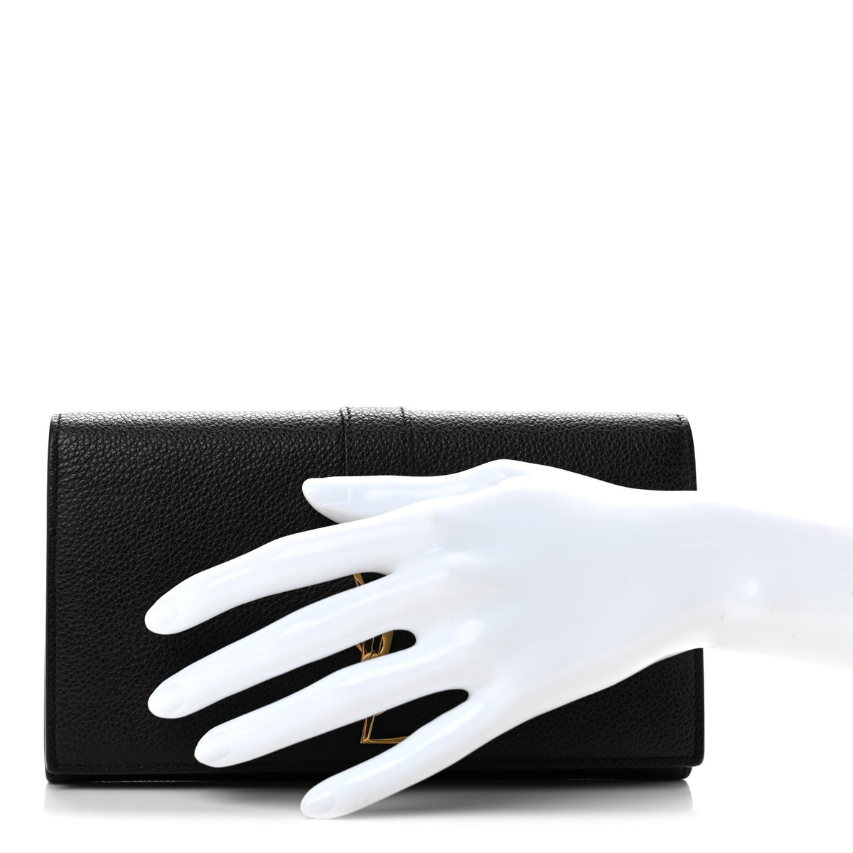 Calfskin Monogram Large Flap Wallet Black