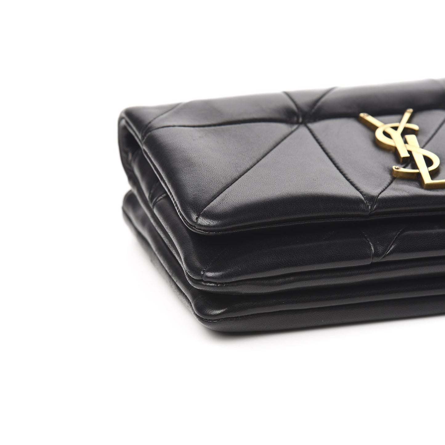 Lambskin Patchwork Monogram Jamie Chain Wallet Black