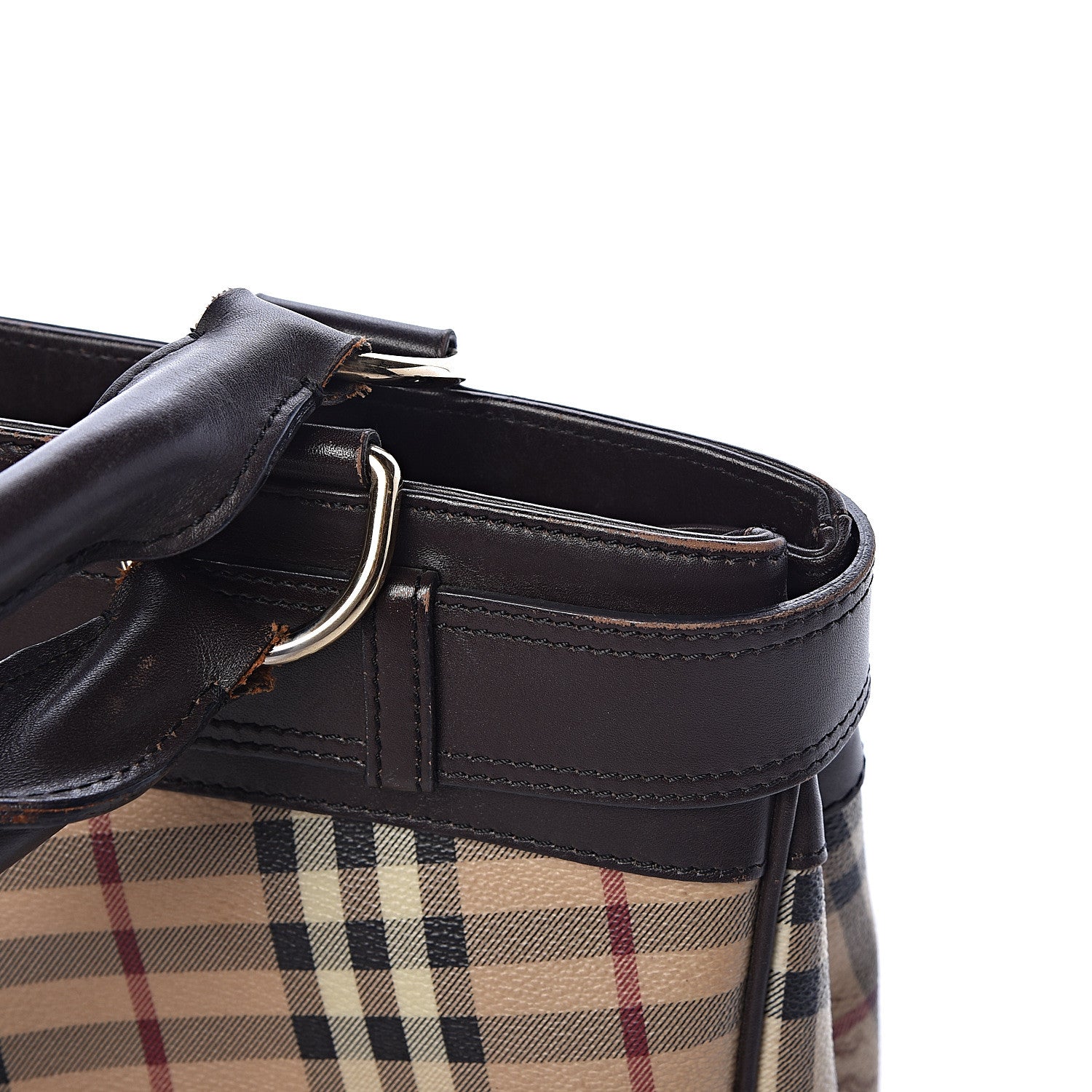 Burberry Haymarket Check Buckle Shoulder Bag Chocolate 11 of 14